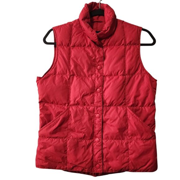 Lands' End Red Youth/Kids Goose Down Snap-Up Puffer Vest Size XS (2-4) - Picture 1 of 9